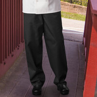 Uncommon Threads 4010 Unisex Black Customizable Traditional Chef Pants - XL