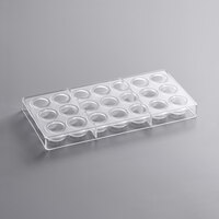 Fat Daddio's PCM-1702 ProSeries Polycarbonate 21 Compartment Shallow Dimpled Cylinder Chocolate Mold