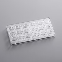 Fat Daddio's PCMM-04 ProSeries Polycarbonate 18 Compartment Angled Oval Magnetic Candy Mold