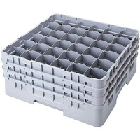 Cambro 36S638151 Soft Gray Camrack Customizable 36 Compartment 6 7/8 inch Glass Rack