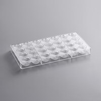 Fat Daddio's PCM-1701 ProSeries Polycarbonate 28 Compartment Dimpled Heart Chocolate Mold