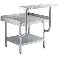 Regency 30 inch x 24 inch 16-Gauge Stainless Steel Equipment Stand with Galvanized Undershelf and 10 inch Stainless Steel Adjustable Work Surface