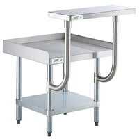 Regency 24 inch x 24 inch 16-Gauge Stainless Steel Equipment Stand with Galvanized Undershelf and 10 inch Stainless Steel Adjustable Work Surface