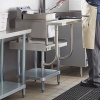 Regency 24 inch x 24 inch 16-Gauge Stainless Steel Equipment Stand with Galvanized Undershelf and 10 inch Stainless Steel Adjustable Work Surface