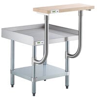 Regency 24 inch x 24 inch 16-Gauge Stainless Steel Equipment Stand with Galvanized Undershelf and 10 inch Wooden Adjustable Cutting Board