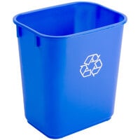 Continental 1358-1 13.6 Qt. / 3 Gallon Blue Rectangular Recycling Wastebasket / Trash Can