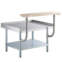 Regency 30 inch x 36 inch 16-Gauge Stainless Steel Equipment Stand with Galvanized Undershelf and 10 inch Wooden Adjustable Cutting Board