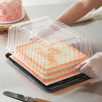 Baker's Mark 1/2 Size High Dome Sheet Cake Display Container with Clear Dome Lid - 25/Case