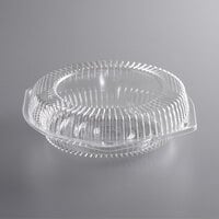 Choice 8" Clear Hinged Pie Container with Low Dome Lid