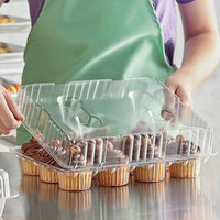 Choice 12-Cup Hinged OPS Plastic Cupcake / Muffin Container - 25/Case
