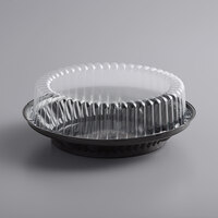 Baker's Mark 9" Black Pie Container with Clear High Dome Lid