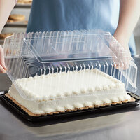 Choice 1/4 Size Low Dome Sheet Cake Display Container with Clear Dome Lid - 20/Pack