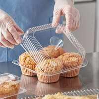 Baker's Mark 4-Compartment Clear OPS Plastic Jumbo Cupcake / Muffin Container - 25/Case