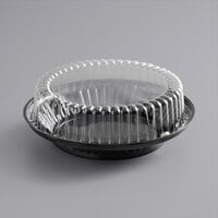 Choice 9" Black Pie Container with Clear High Dome Lid