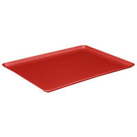 MFG Tray 321001-1201 14" x 18" Red Rectangle Low Profile Fiberglass Dietary Tray - 12/Pack