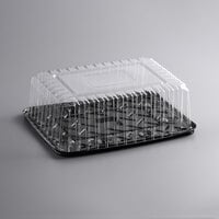 Choice 1/4 Size High Dome Sheet Cake Display Container with Clear Dome Lid - 20/Pack