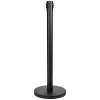 Aarco HBK-7 Black 40 inch Crowd Control / Guidance Stanchion with 84 inch Red Retractable Belt