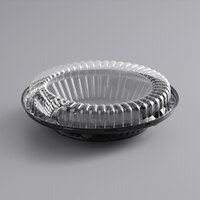 Baker's Mark 10" Black Pie Container with Clear Low Dome Lid