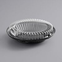 Choice 10" Black Pie Container with Clear Low Dome Lid