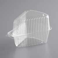 Choice 5 inch Clear Hinged Slice Container with High Dome Lid - 25/Case