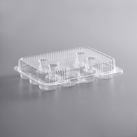 Baker's Mark 12-Compartment Clear OPS Hinged Mini Cupcake / Mini Muffin Container - 125/Pack
