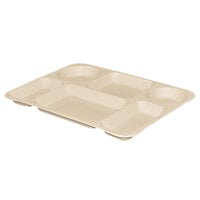 MFG Tray 345008-5218 11 5/8" x 15 1/2" Cream Rectangle 6 Compartment Fiberglass Serving Tray   - 12/Pack