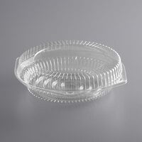 Choice 9 inch Clear Hinged Low Pie Container - 25/Case