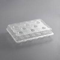 Choice 24-Cup Hinged Clear Cupcake / Muffin Container - 50/Case