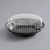 Choice 10 inch Black Pie Container with Clear High Dome Lid - 25/Pack
