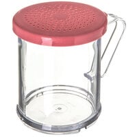 Carlisle 4250S55 8 oz. Polycarbonate Shaker / Dredge with Rose Lid for Medium Ground Product