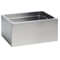 Cal-Mil 22064-10-55 Stainless Steel Ice Housing with Clear Polycarbonate Pan - 12 1/4 inch x 10 inch x 6 inch