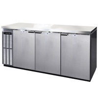 Continental Refrigerator BB79NSSPT 79 inch Stainless Steel Solid Door Pass-Through Back Bar Refrigerator