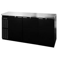 Continental Refrigerator BB79SNPT 79" Black Shallow-Depth Solid Door Pass-Through Back Bar Refrigerator