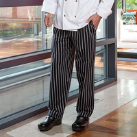 Uncommon Threads 4000 Unisex Chalk Stripe Customizable Classic Chef Pants - XS