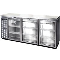 Continental Refrigerator BB79SNSSGD 79" Stainless Steel Shallow-Depth Glass Door Back Bar Refrigerator