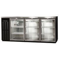 Continental Refrigerator BB79SNGDPT 79 inch Black Shallow-Depth Glass Door Pass-Through Back Bar Refrigerator