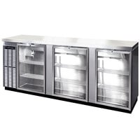 Continental Refrigerator BB90SNSSGD 90" Stainless Steel Shallow-Depth Glass Door Back Bar Refrigerator