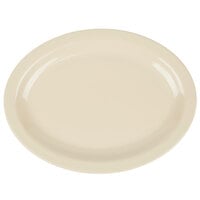 Carlisle KL12725 Kingline 12" x 9" x 1 3/16" Tan Oval Platter - 12/Case