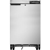 Continental Refrigerator BB24NSS 24 inch Stainless Steel Solid Door Back Bar Refrigerator