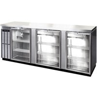 Continental Refrigerator BB90NSSGD 90" Stainless Steel Glass Door Back Bar Refrigerator