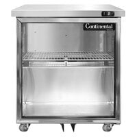 Continental Refrigerator SWF27NGD-U 27 inch Low Profile Undercounter Freezer with Glass Doors