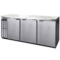 Continental Refrigerator BB90SNSS 90" Stainless Steel Shallow-Depth Solid Door Back Bar Refrigerator