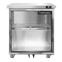 Continental Refrigerator SW27NGD-U 27 inch Low Profile Front Breathing Undercounter Refrigerator with Glass Door