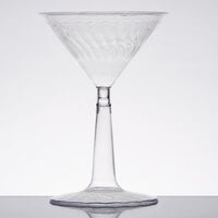 Fineline Flairware 2306-CL 6 oz. 2-Piece Plastic Martini with Clear Base - 144/Case