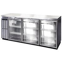 Continental Refrigerator BB79NSSGDPT 79 inch Stainless Steel Glass Door Pass-Through Back Bar Refrigerator