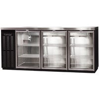 Continental Refrigerator BB79SNGD 79 inch Black Shallow-Depth Glass Door Back Bar Refrigerator