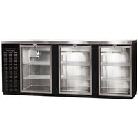 Continental Refrigerator BB90SNGDPT 90" Black Shallow-Depth Glass Door Pass-Through Back Bar Refrigerator