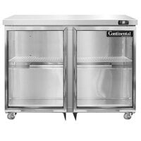 Continental Refrigerator SW36NGD-U 36 inch Low Profile Front Breathing Undercounter Refrigerator with Glass Doors