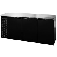 Continental Refrigerator BB90SNPT 90" Black Shallow-Depth Solid Door Pass-Through Back Bar Refrigerator