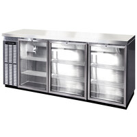 Continental Refrigerator BB79SNSSGDPT 79" Stainless Steel Shallow-Depth Glass Door Pass-Through Back Bar Refrigerator